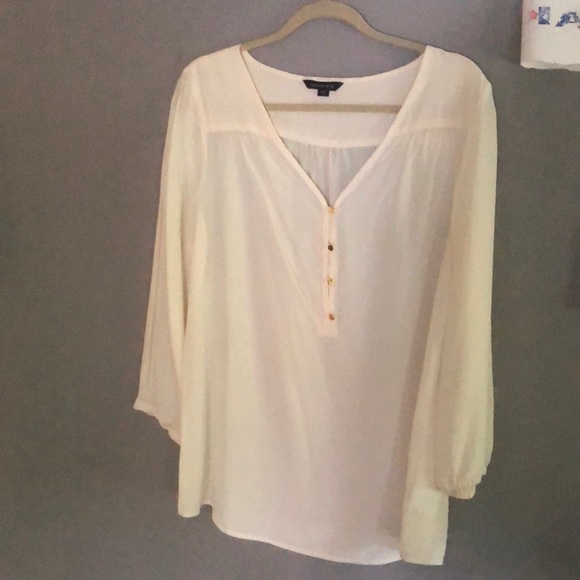 Cream color silk tunic blouse